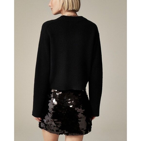J Crew Collection Womens Skirt Sz 0 Black Circle Sequin Mini Glam NYE Date Night - Picture 4 of 5